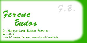 ferenc budos business card